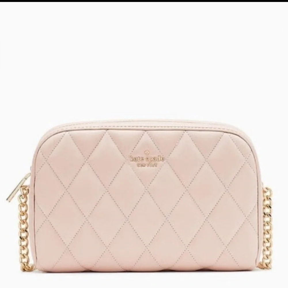 Kate Spade Quilted Leather Conch Pink Mini Camera Crossbody Bag